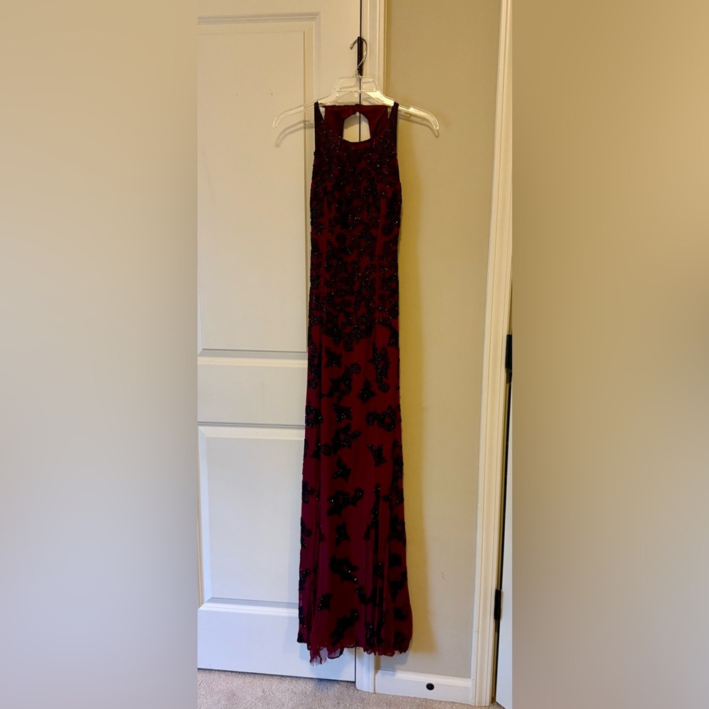 Elegant Red and Black Gown